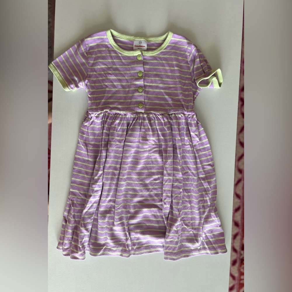Hanna Andersson Lavender and Light Green Striped Top